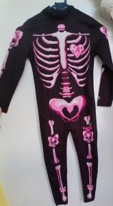 Kids Costumes to Hire - PInk Skeleton & skull onesie - 5 Years